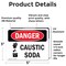 Signmission Caustic Soda Danger Sign, Vinyl Decal, 5in W x 3.5in L, 2PK OS-2PACK-DS-D-35-L-1058 - alternate 3